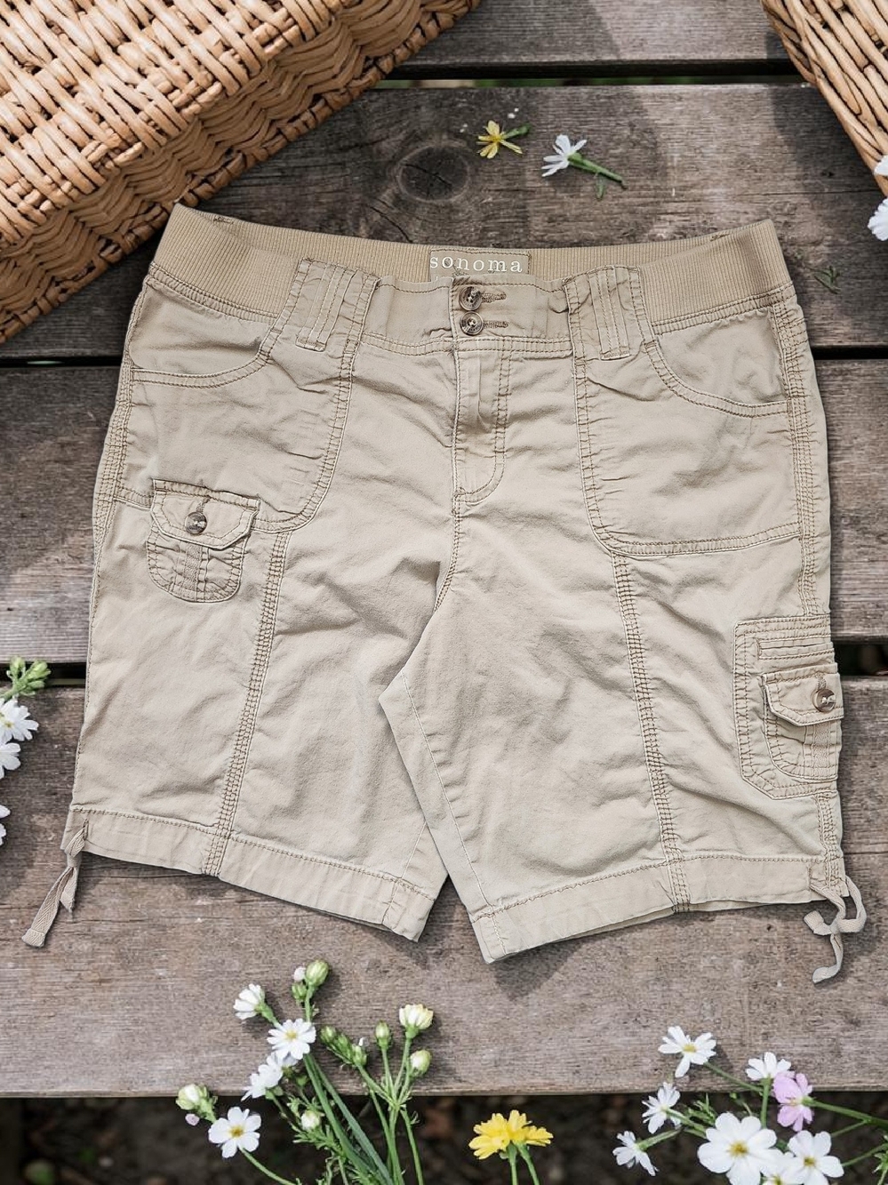 Sonoma Tan Women's Cargo Bermuda Shorts